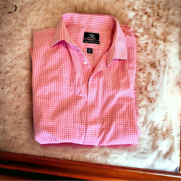 Pink gingham check button up cotton shirt. Gingham is super trendy summer wear - Picture 11 of 15